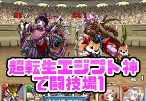 パズドラ女子が超転生エジプト神で闘技場１に挑戦 超転生ホルス パズドライフ