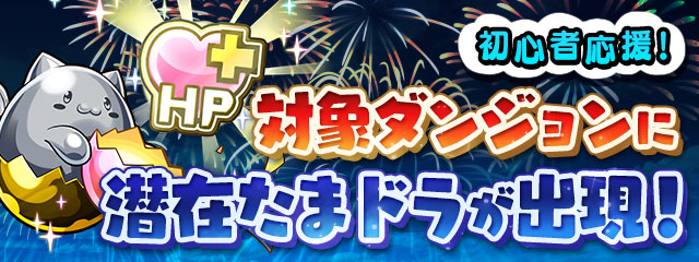 初心者応援！　対象ダンジョンに潜在たまドラが出現！