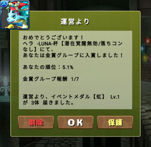 みずのんのヘラLUNA杯　5.1％で惜しくも王冠逃す