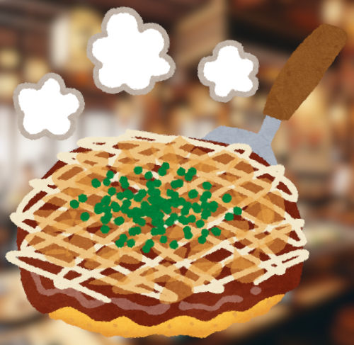 お好み焼きのイラスト　キャベツ高い