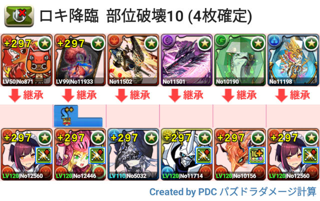 ロキ降臨 メイドセイナ周回パ