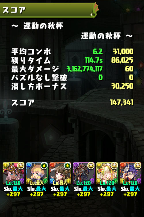 運動の秋杯　14万7300点