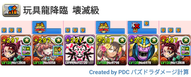 玩具龍降臨 炭治郎＆禰豆子周回パ