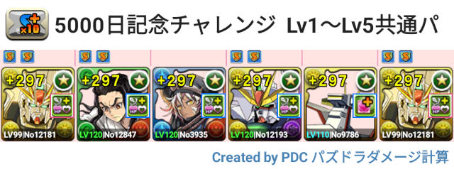 5000日記念チャレンジ F91共通パ
