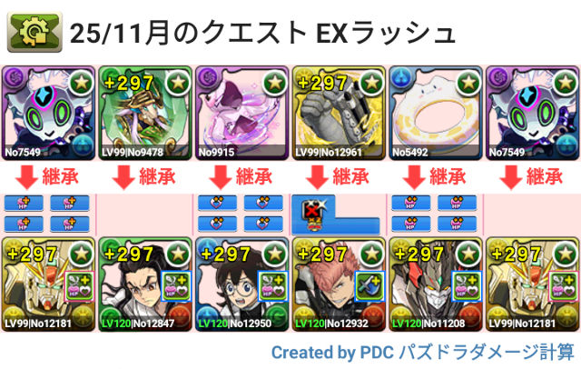 11月クエスト EXラッシュ F91パ