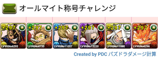 オールマイト称号チャレンジ　固定チーム