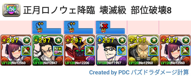 正月ロノウェ降臨　メイドセイナ周回パ