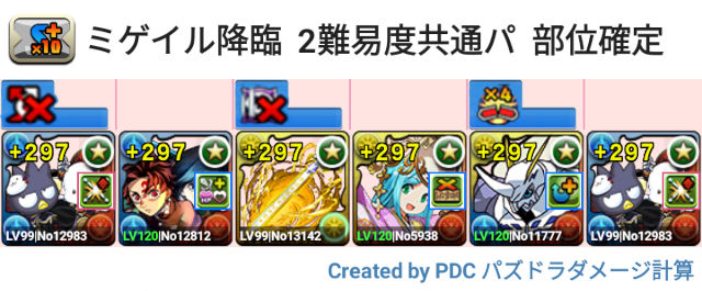 ミゲイル降臨　ばつ丸＆ポチャッコ周回パ