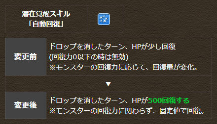 潜在覚醒スキル「自動回復」の効果を調整