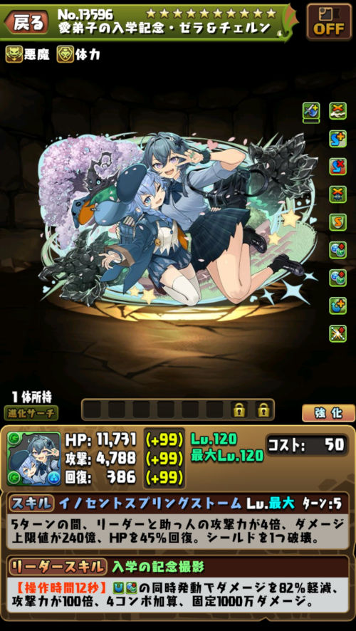 愛弟子の入学記念・ゼラ＆チェルン１