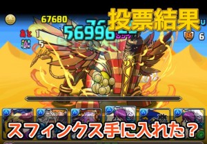 投票結果 スフィンクス手に入れた パズドライフ